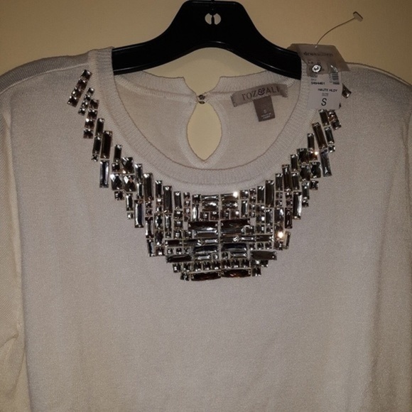 Roz & Ali Women’s White Sweater Size Small - Picture 10 of 12